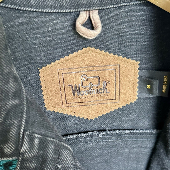 Vintage Woolrich Aztec Black Denim Jacket Size Small Navajo Tribal - Picture 4 of 12